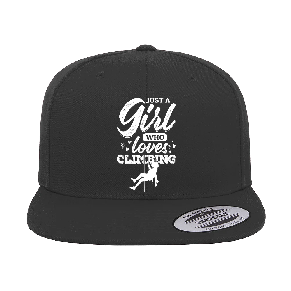 Climbing Just A Girl Who Loves Climbing Embroidered Flat Bill Cap