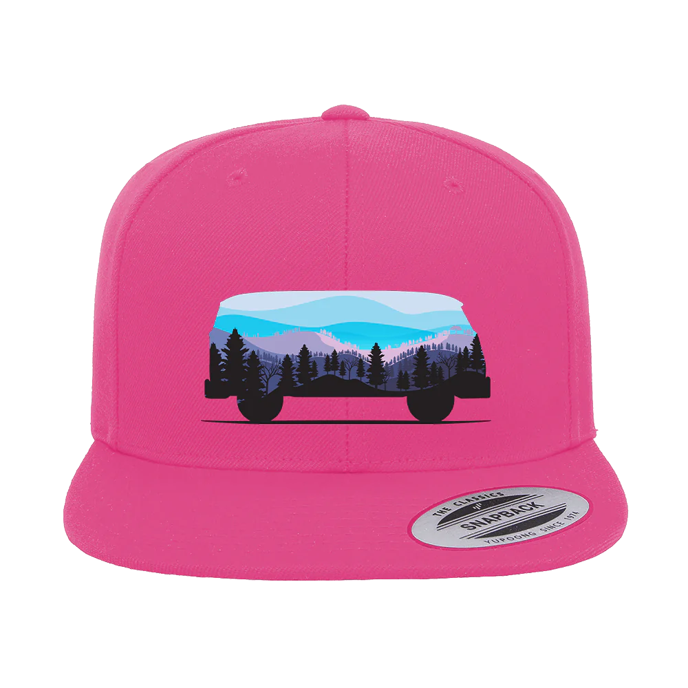 Camper Printed Flat Bill Cap