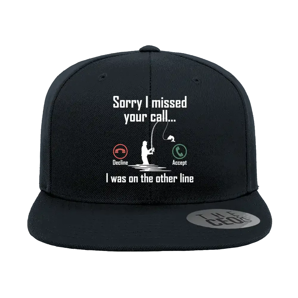 I Was On Another Line v2 Embroidered Flat Bill Cap