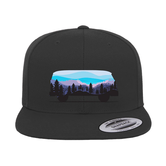 Camper Printed Flat Bill Cap