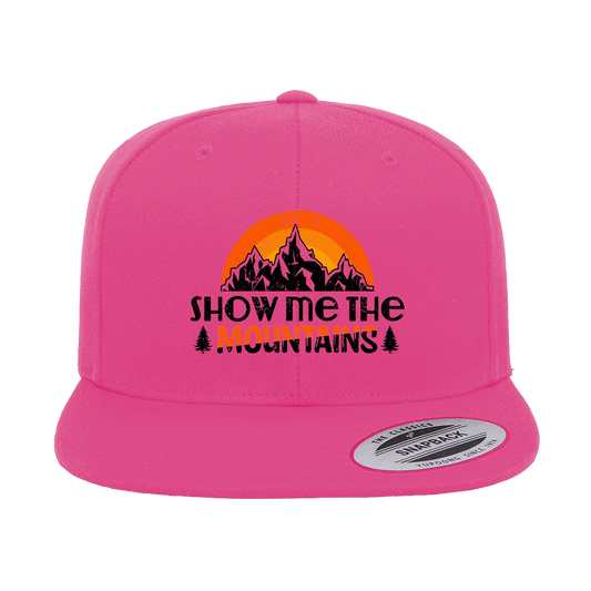 Hiking Show Me To The Mountains Printed Flat Bill Cap