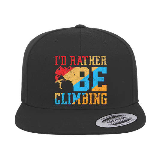 Climbing I'd Rather Be Climbing Printed Flat Bill Cap