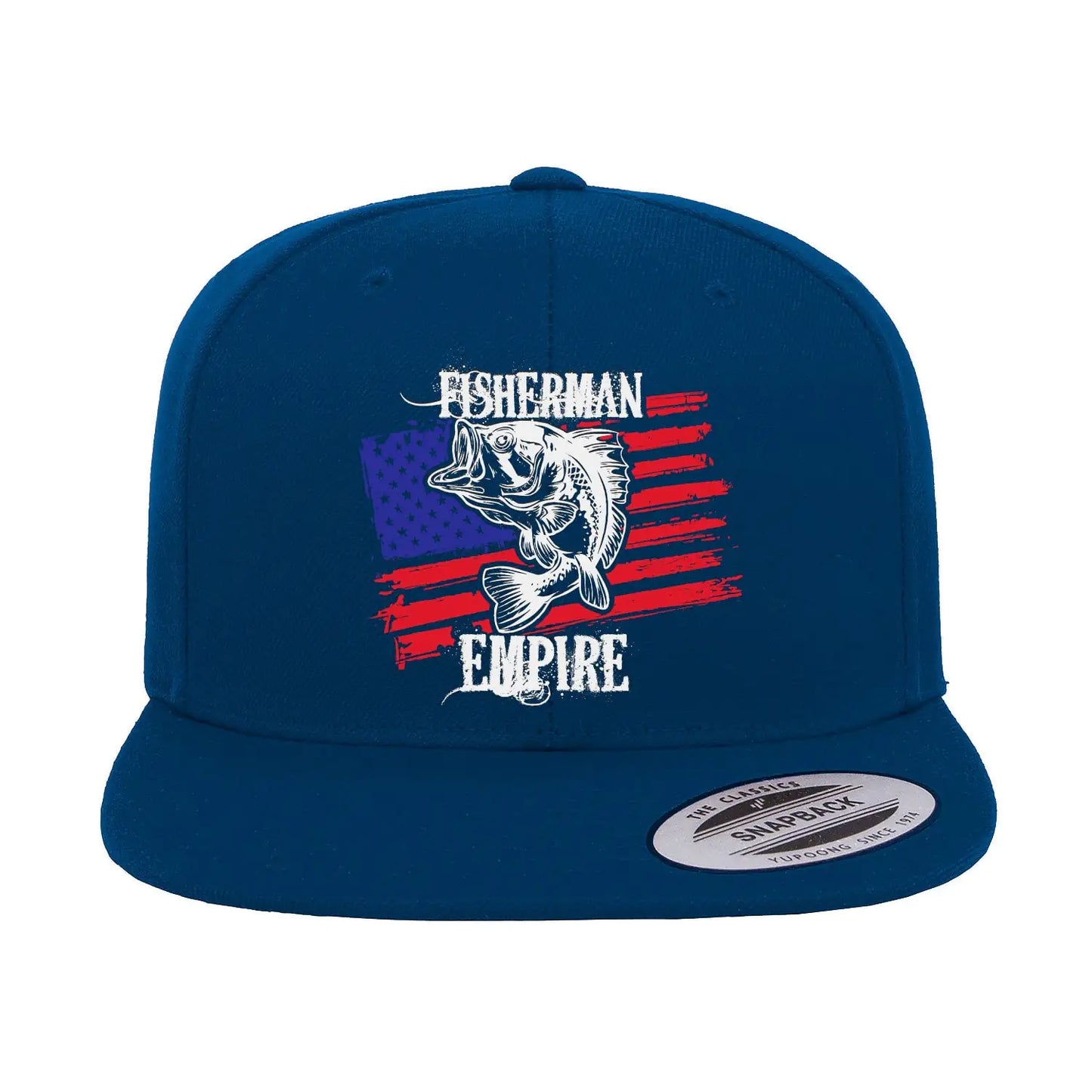 Fisherman American Empire Color Embroidered Flat Bill Cap