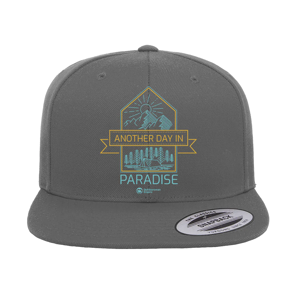 Another Day In Paradise Embroidered Flat Bill Cap