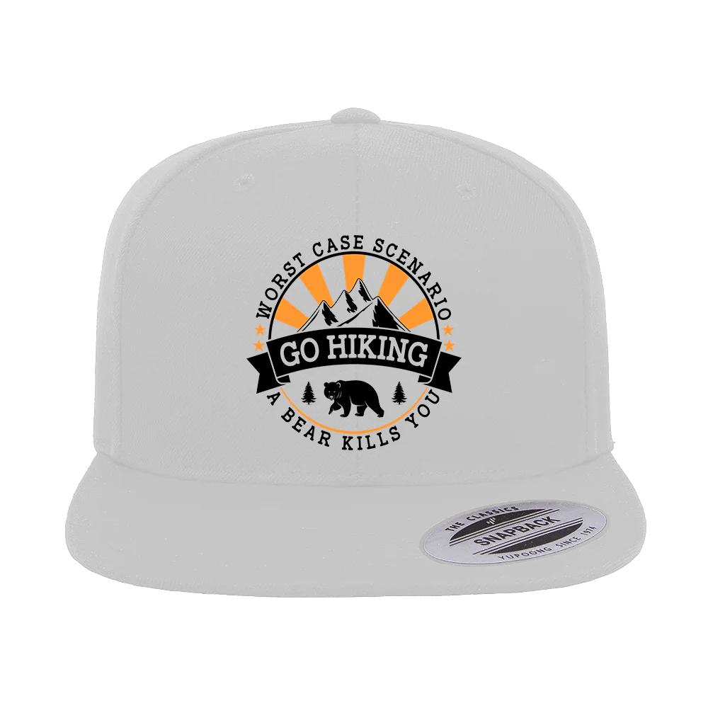 Hiking Worst Case Scenario Embroidered Flat Bill Cap