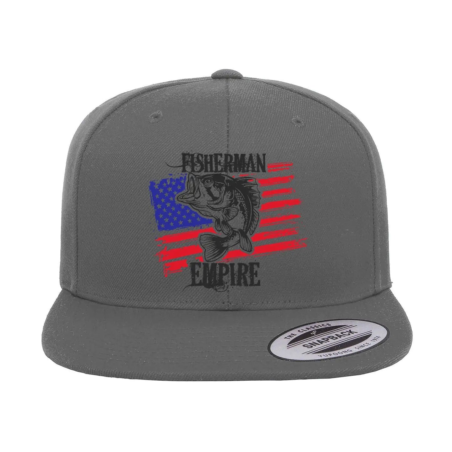 Fisherman American Empire Color Embroidered Flat Bill Cap