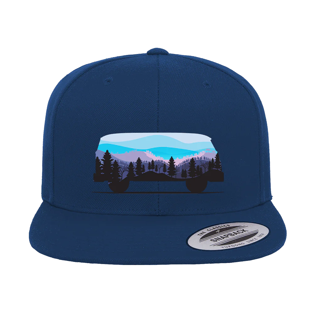 Camper Printed Flat Bill Cap