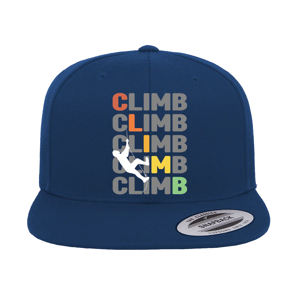 Climbbbbb Printed Flat Bill Cap