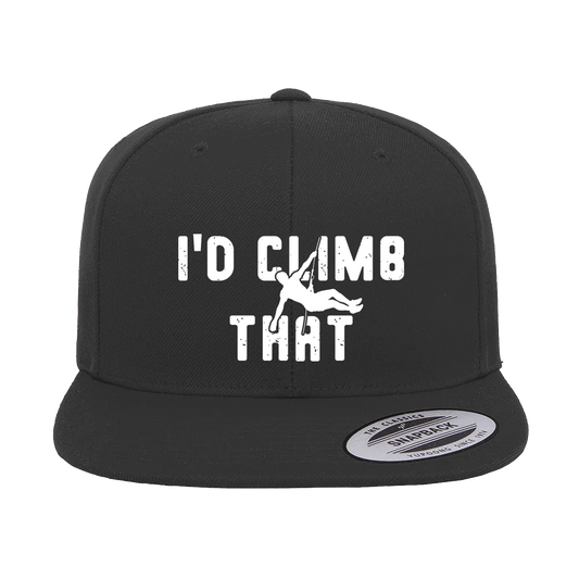 Climbing I'd Climb That Embroidered Flat Bill Cap