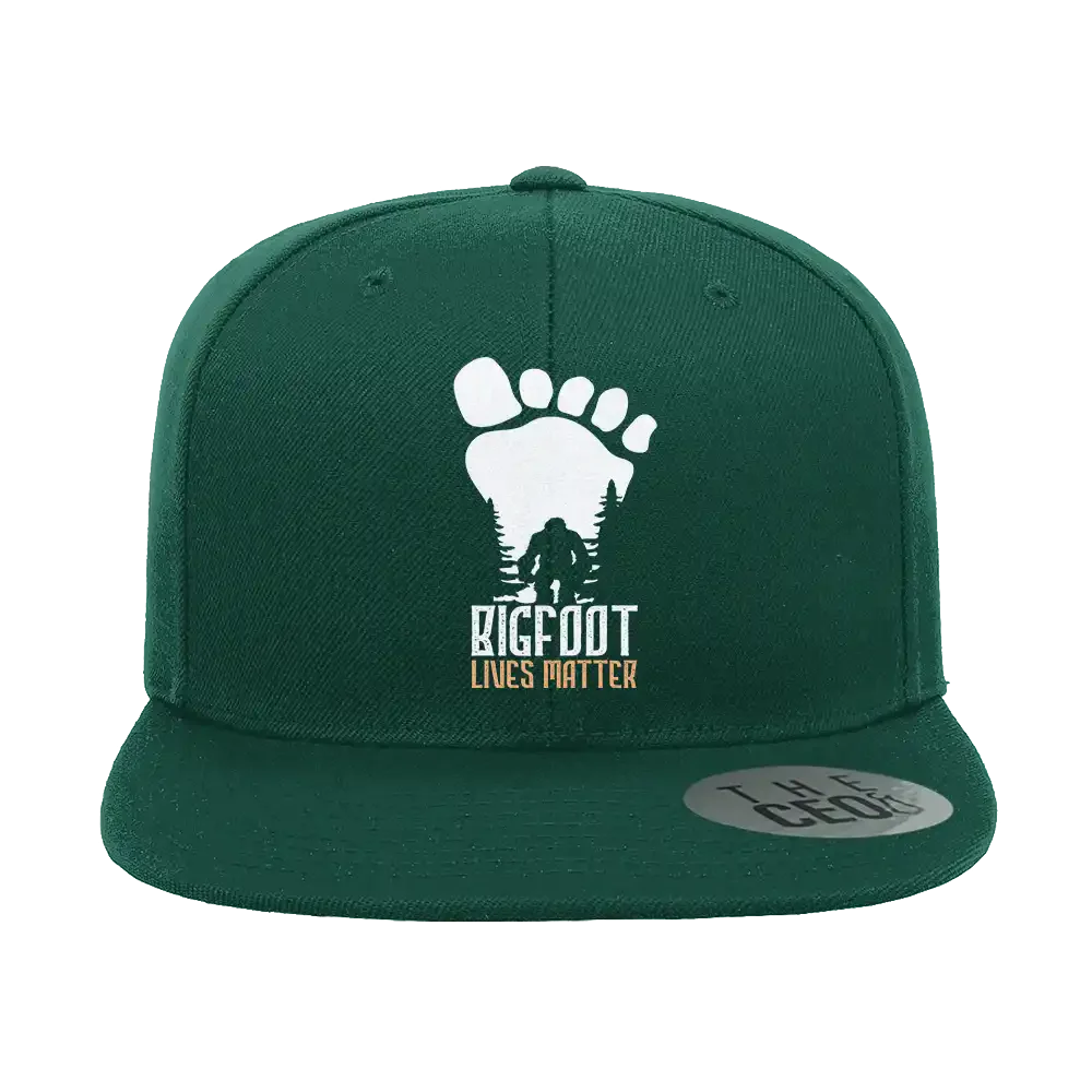 Bigfoot Lives Matter Embroidered Flat Bill Cap