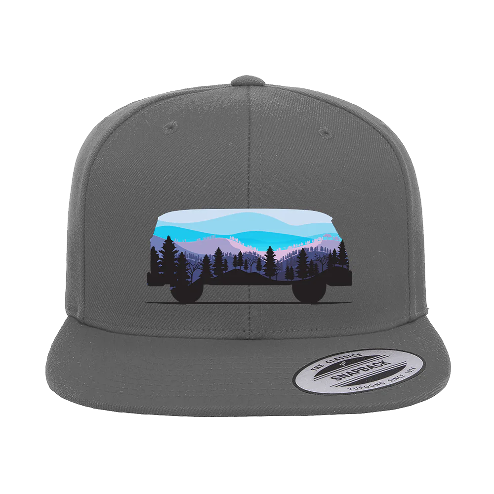 Camper Printed Flat Bill Cap