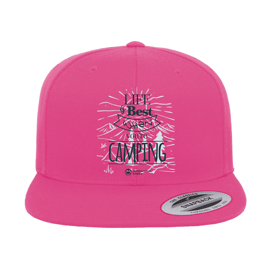 Life Is Best Embroidered Flat Bill Cap