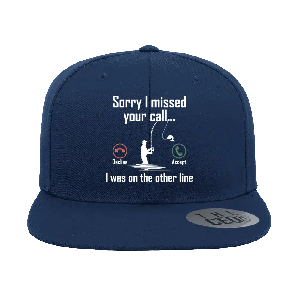 I Was On Another Line v2 Embroidered Flat Bill Cap