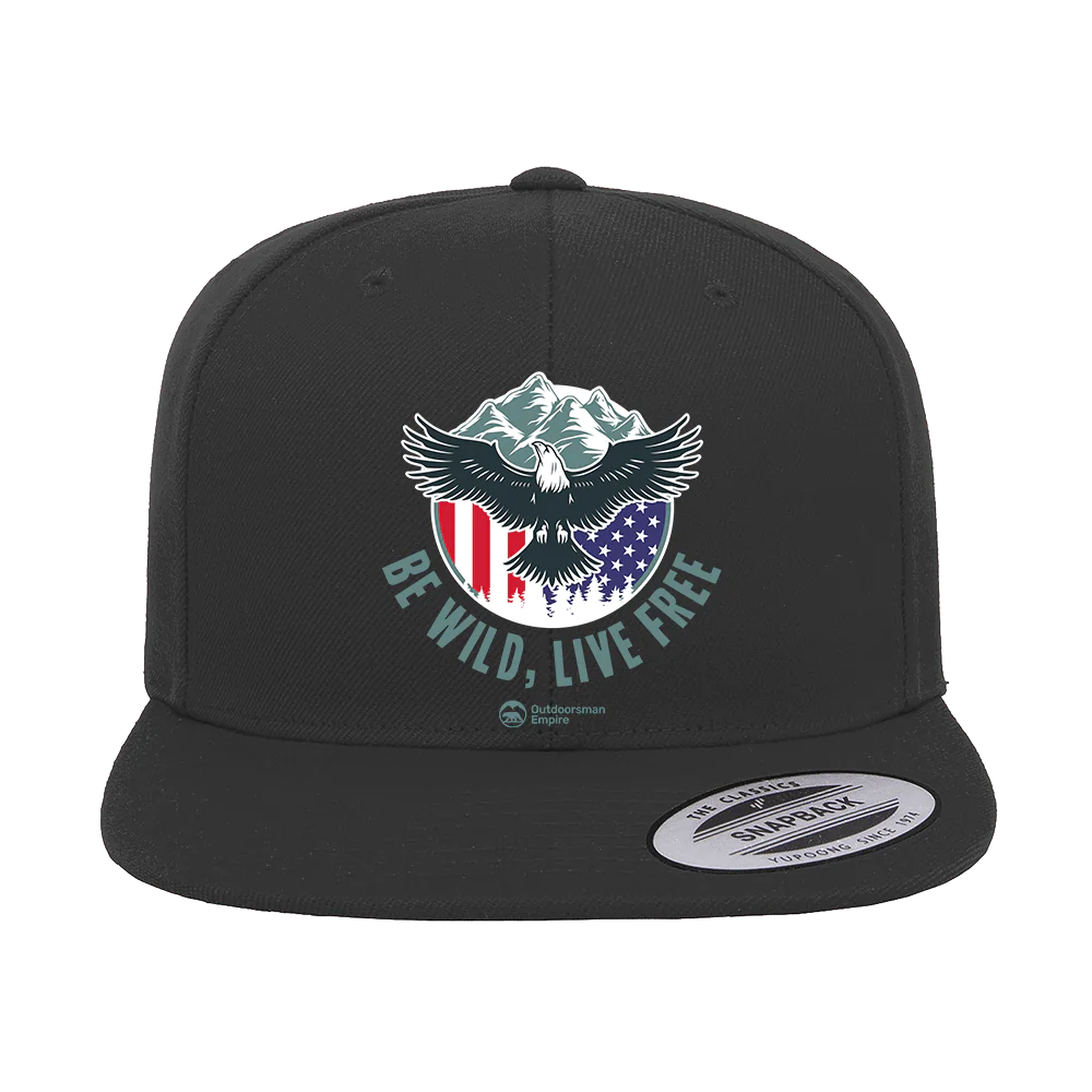 Be Wild Be Free Printed Flat Bill Cap