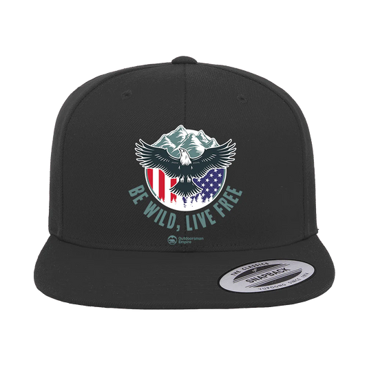 Be Wild Be Free Printed Flat Bill Cap