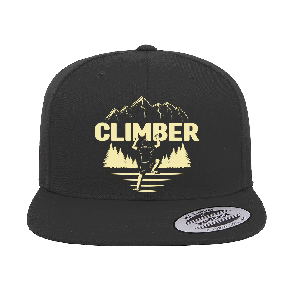 Climber Embroidered Flat Bill Cap