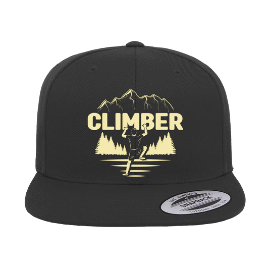 Climber Embroidered Flat Bill Cap