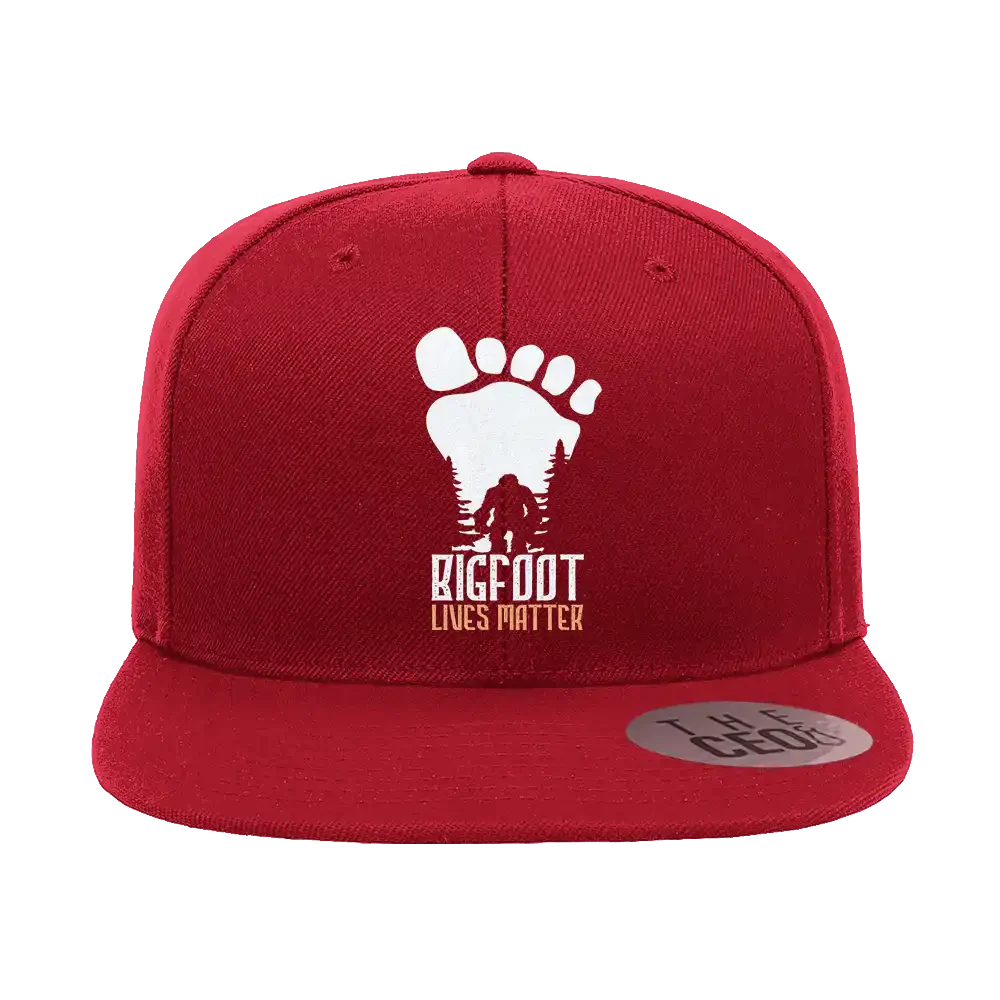 Bigfoot Lives Matter Embroidered Flat Bill Cap