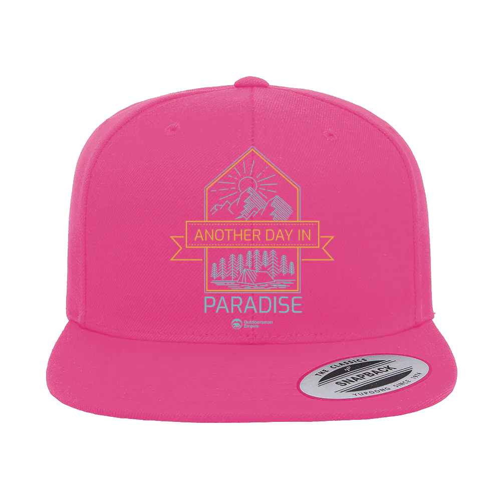 Another Day In Paradise Embroidered Flat Bill Cap