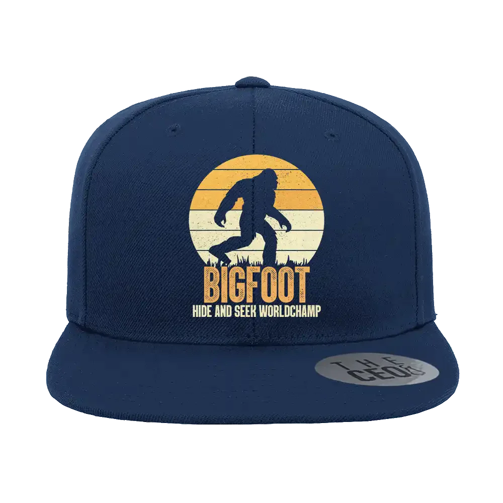 Bigfoot Hide And Seek Embroidered Flat Bill Cap