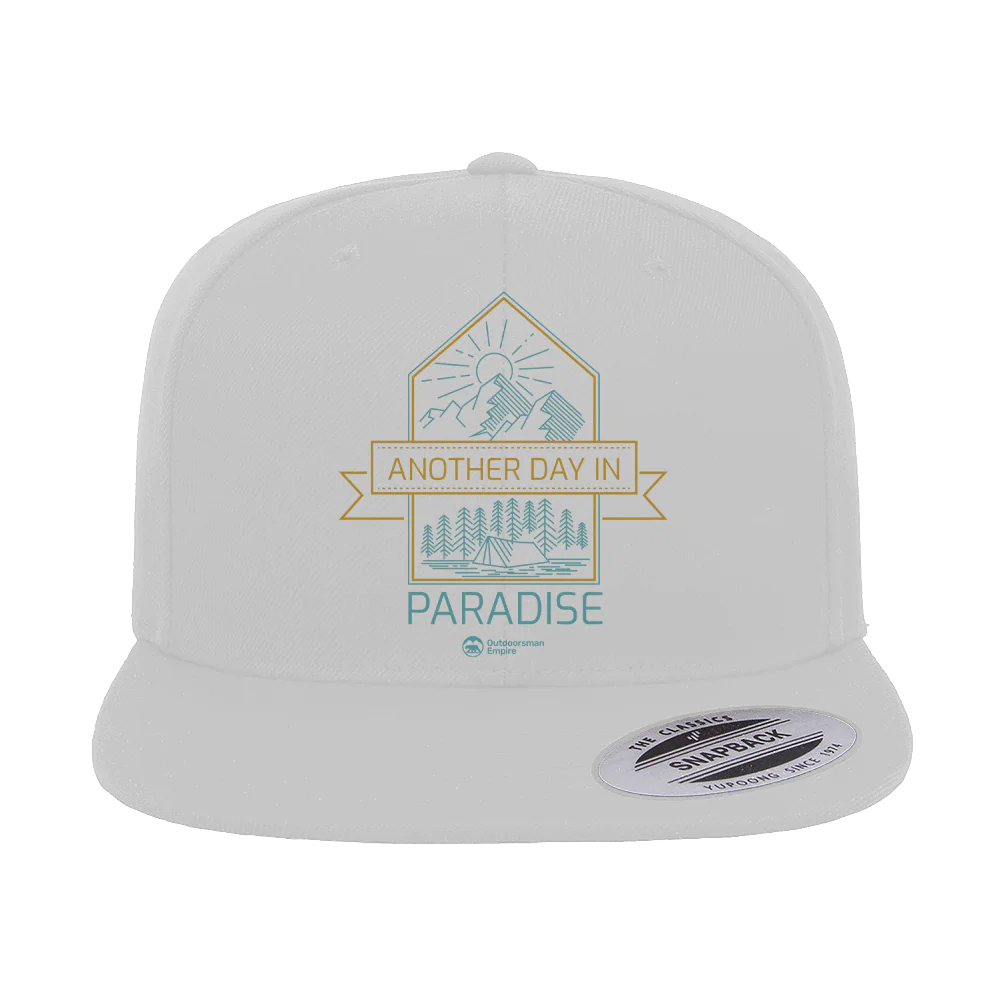 Another Day In Paradise Embroidered Flat Bill Cap