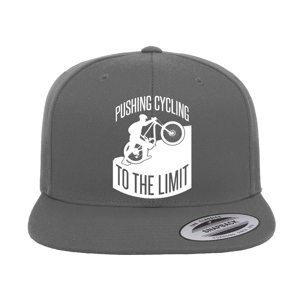 Pushing Cycling To The Limit Embroidered Flat Bill Cap