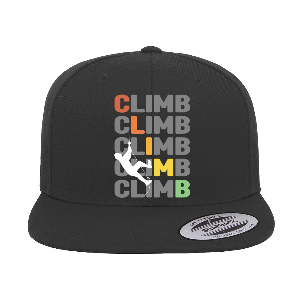 Climbbbbb Printed Flat Bill Cap