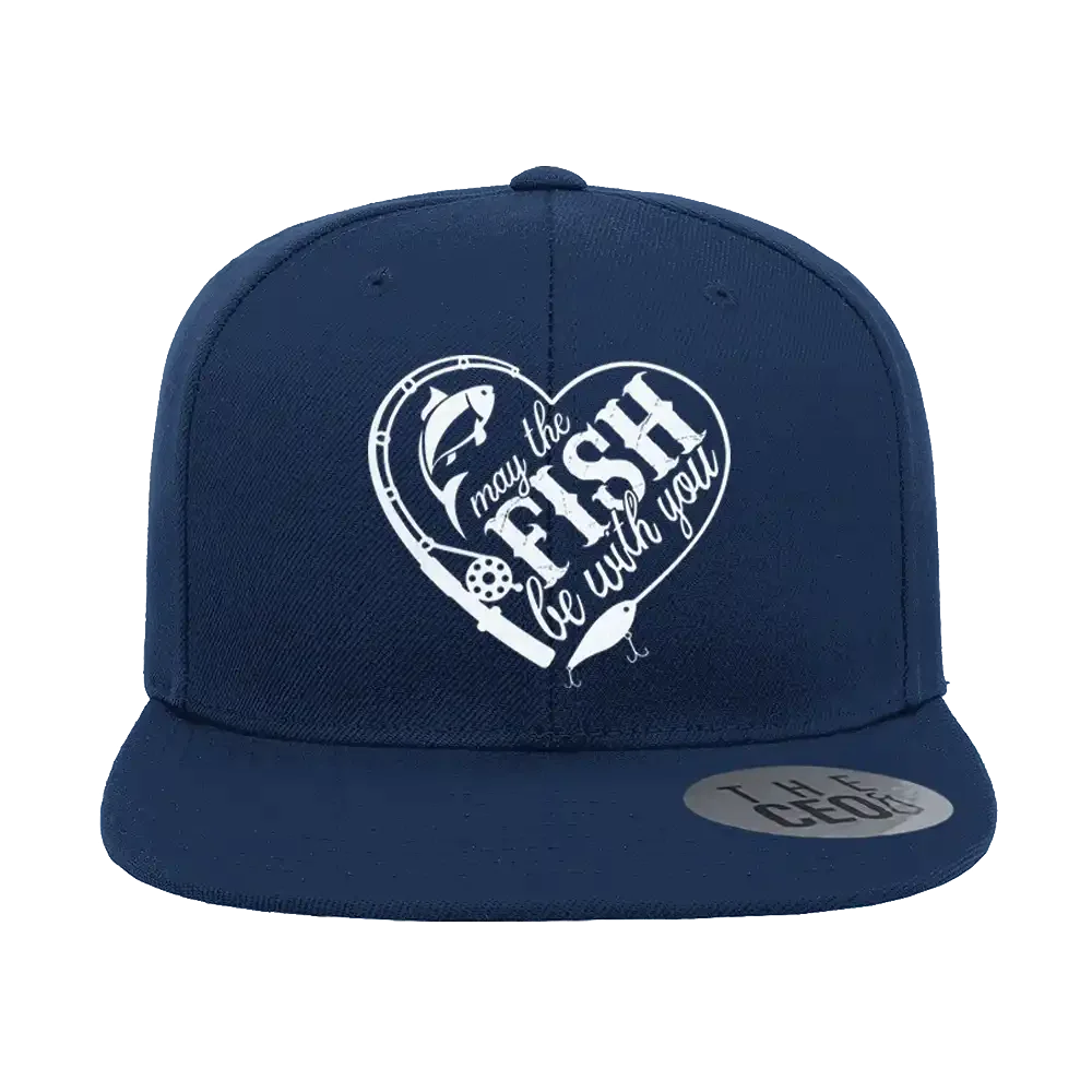 May The Fish Be With You Embroidered Flat Bill Cap