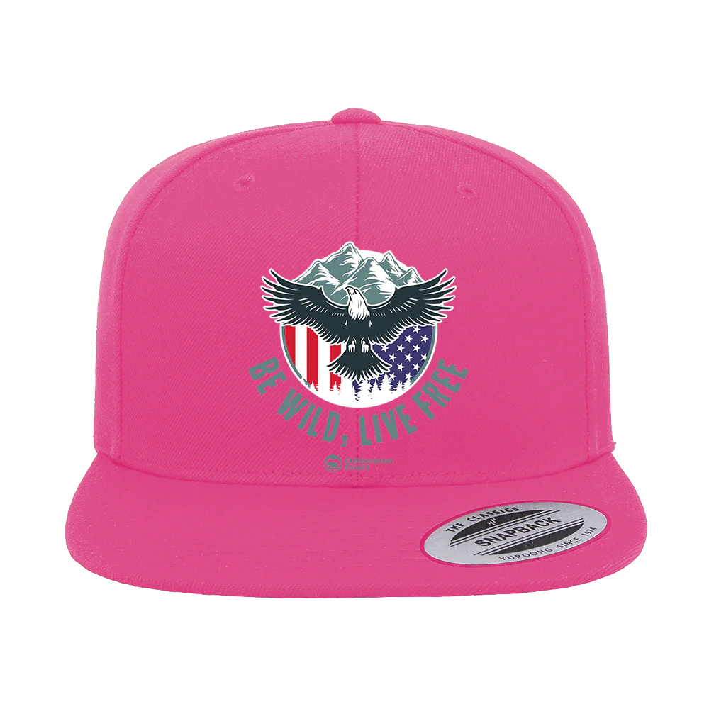 Be Wild Be Free Printed Flat Bill Cap