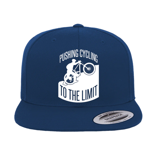 Pushing Cycling To The Limit Embroidered Flat Bill Cap